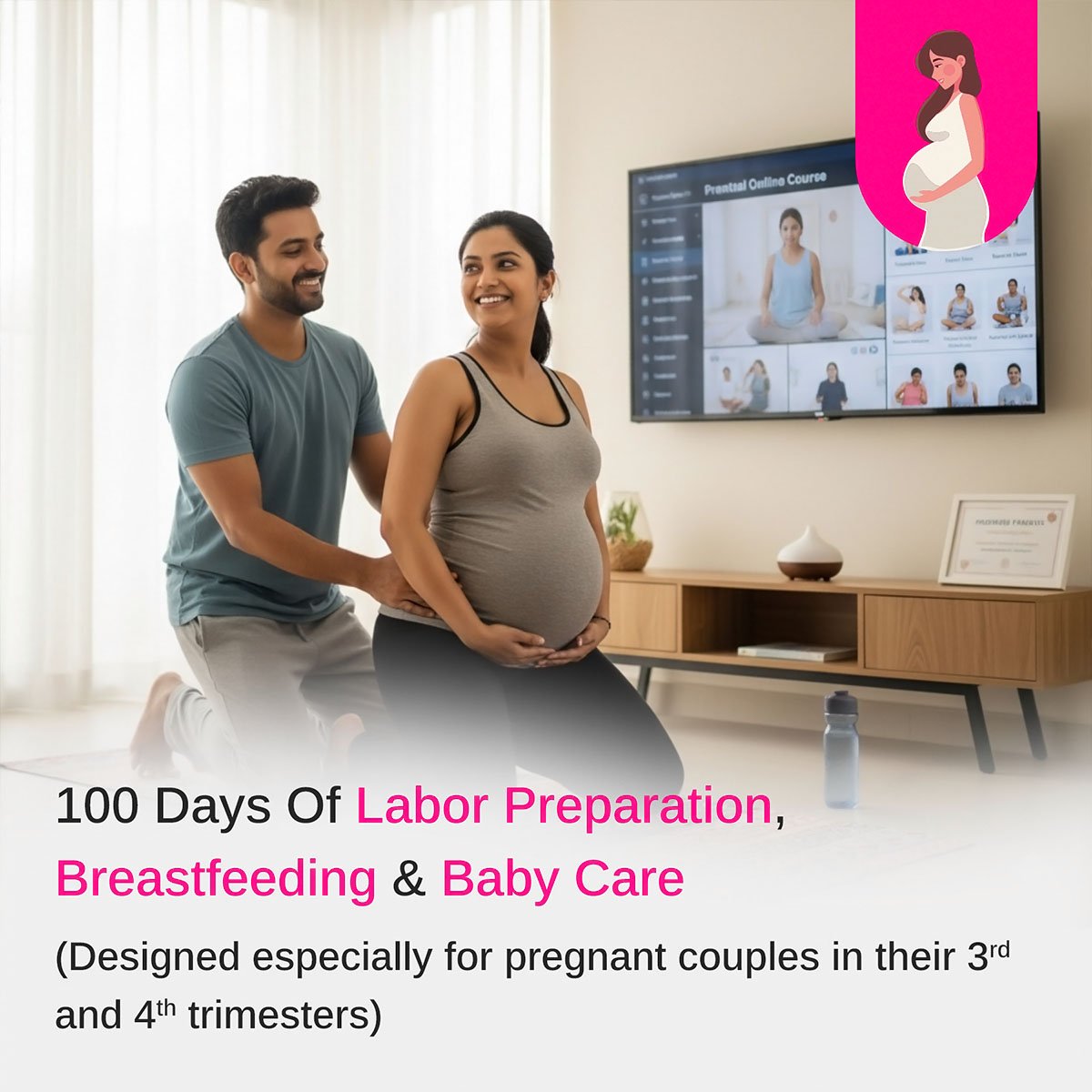100 Days Of Labor Preparation, Breastfeeding & Baby Care 100 Days of womb to world (3rd & 4th Trimester) A To Z Of Labor To Newborn Care - Image 1