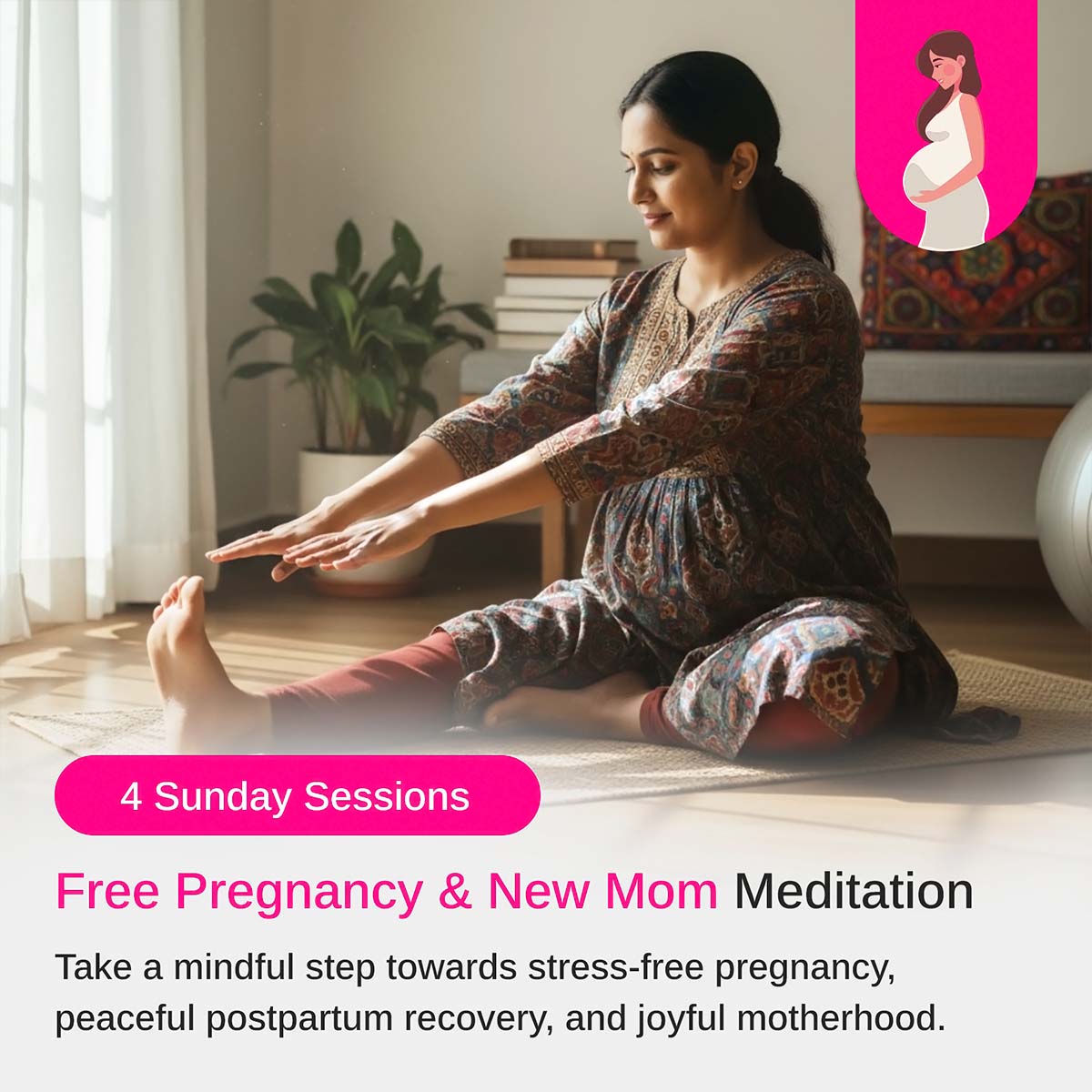 Pregnancy & New Mom Meditation- (Sunday) Sessions Pregnancy & New Mom Meditation- (Sunday) Sessions - Image 1